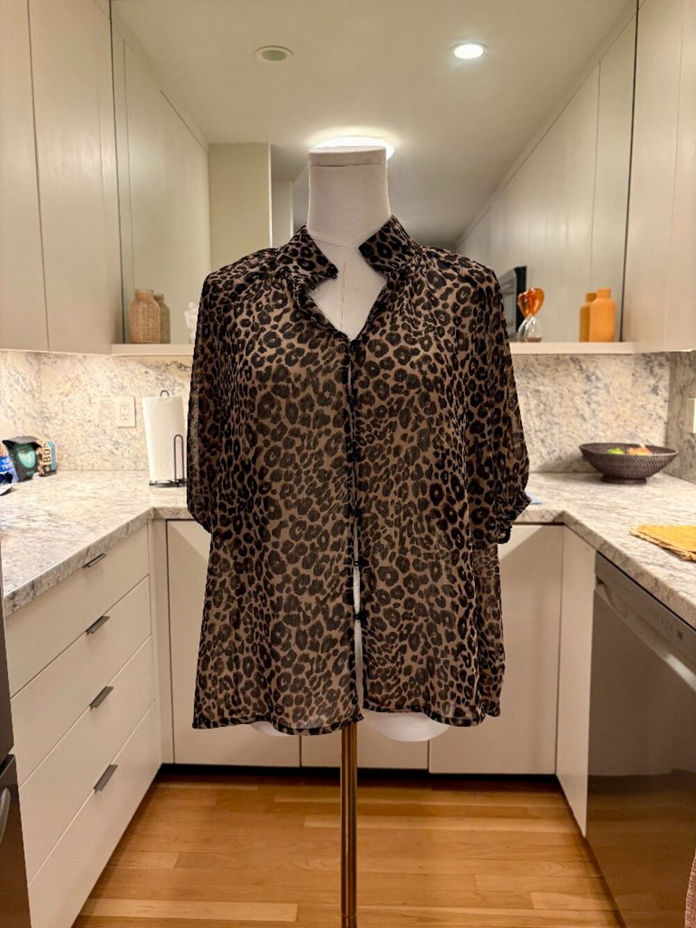 Sanctuary Semi-Sheer Leopard Print Top